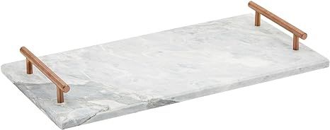 Marble Serving Tray with Handles for Coffee Table, Living Room (15 x 7.5 in) | Amazon (US)