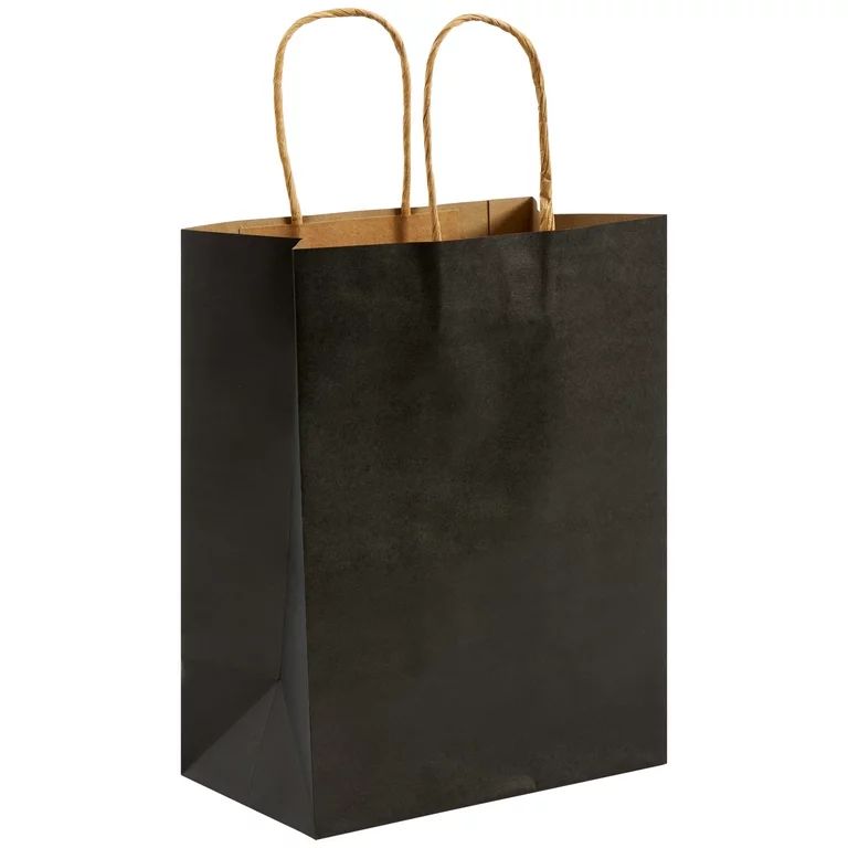 Holiday Time Black Kraft Multi-Pack Gift Bags, Christmas, Kraft Paper, FSC, 5 Count, Black | Walmart (US)