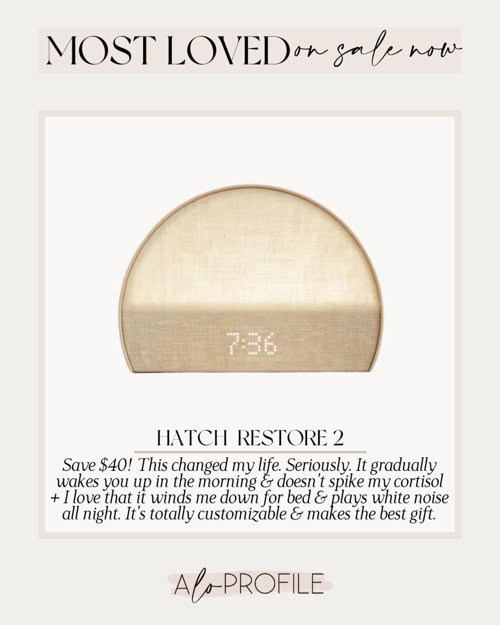Get $40 off my absolute favorite alarm clock! This has changed my life. 