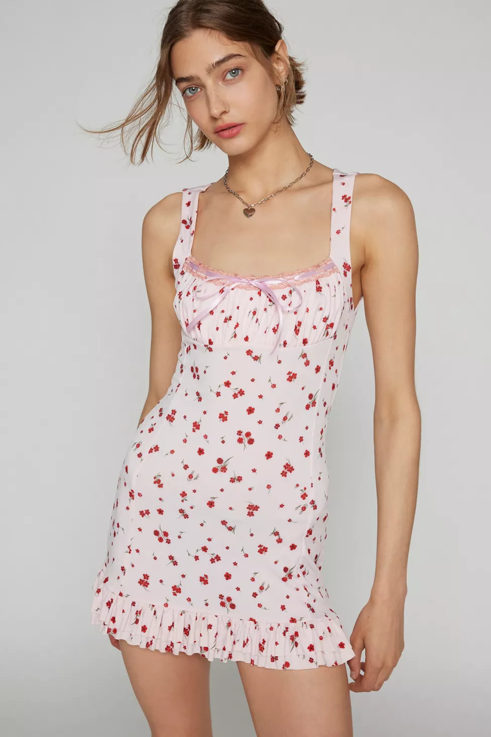 UO Sienna Ribbon Mini Dress | Urban Outfitters (US and RoW)