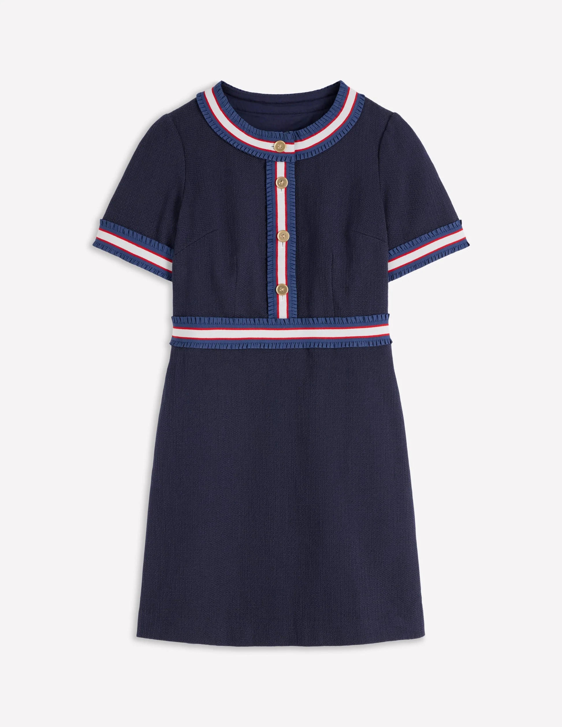 Button Short Dress-Navy | Boden (US)