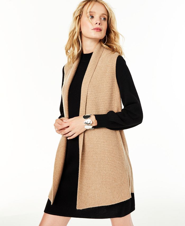 Charter Club Sleeveless Open-Front Cashmere Sweater, Created for Macy's & Reviews - Sweaters - Wo... | Macys (US)