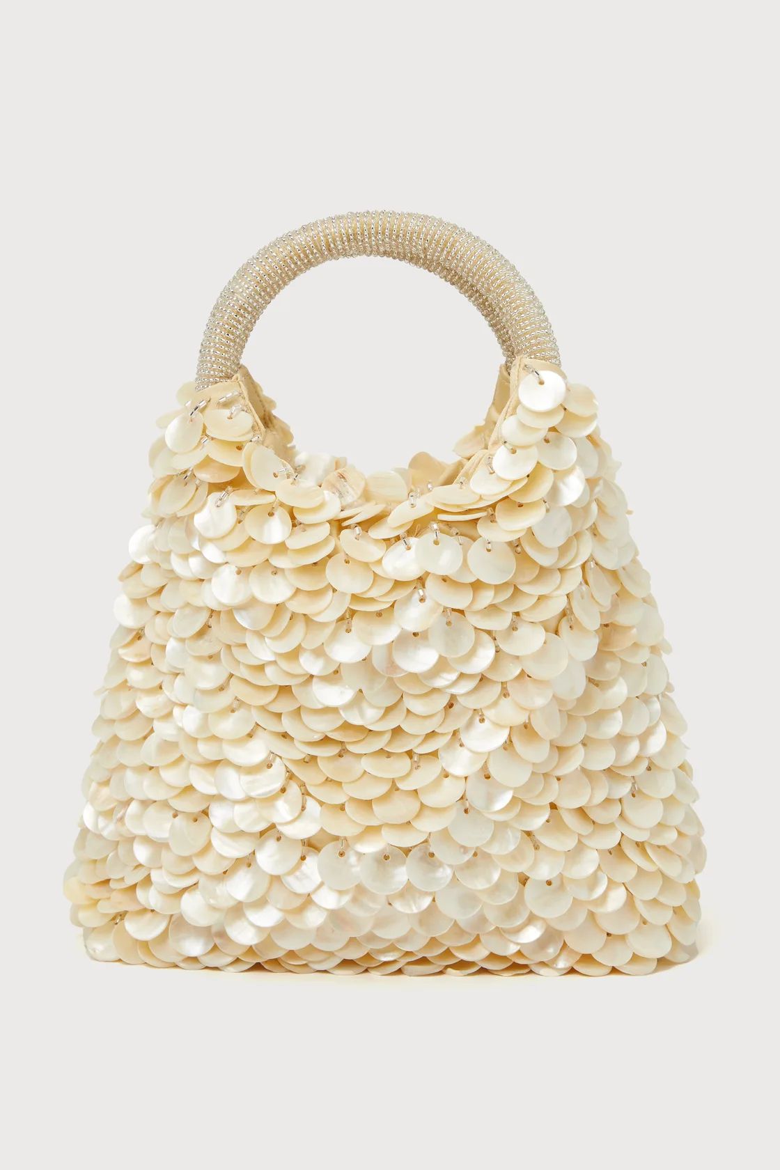 Kiss and Shell Cream Beaded Shell Handbag | Lulus