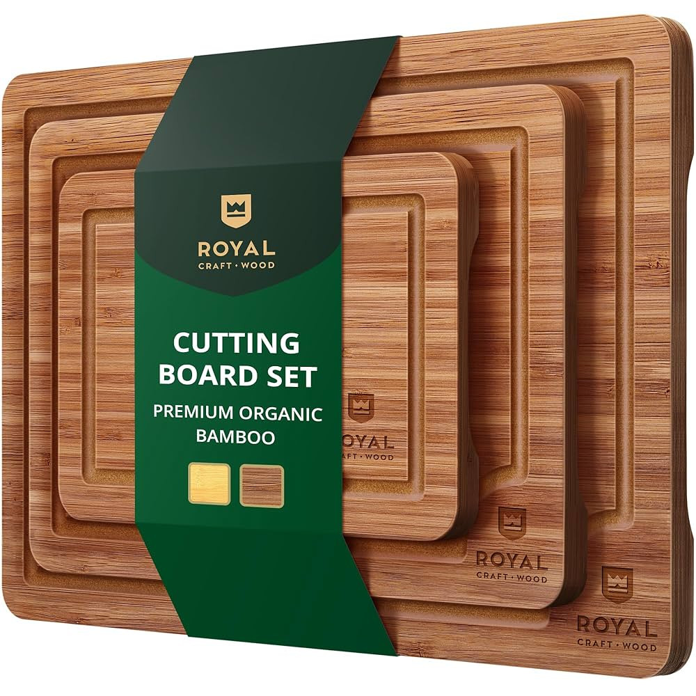 ROYAL CRAFT WOOD Wooden Cutting Boards for Kitchen Meal Prep & Serving - Bamboo Wood Serving Boar... | Amazon (US)