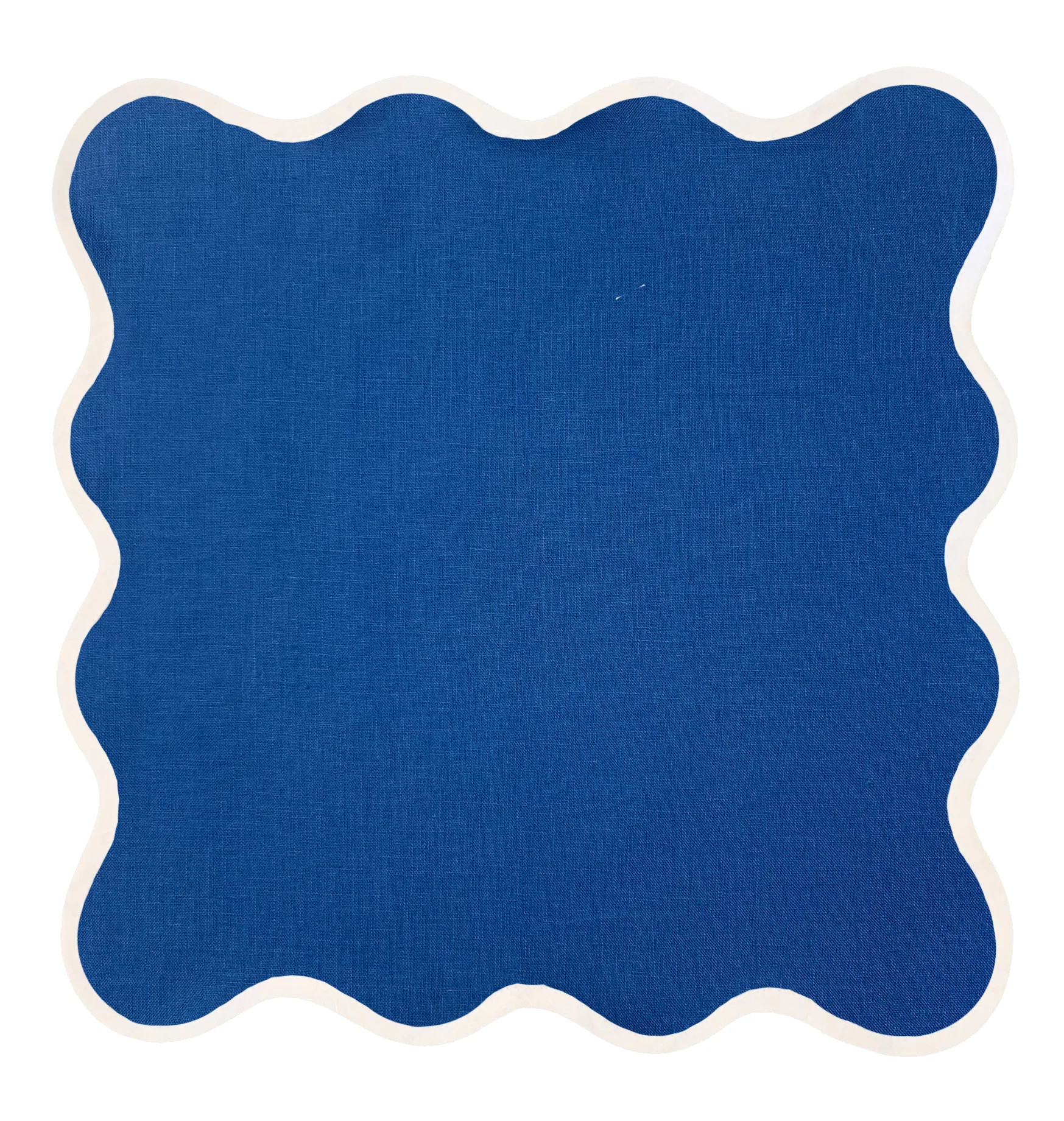 Linen Scalloped Square | French Blue | Fenwick Fields, LLC