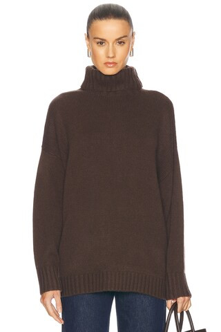 Jenni Kayne Cashmere Porter Turtleneck Sweater in Chocolate | FWRD 