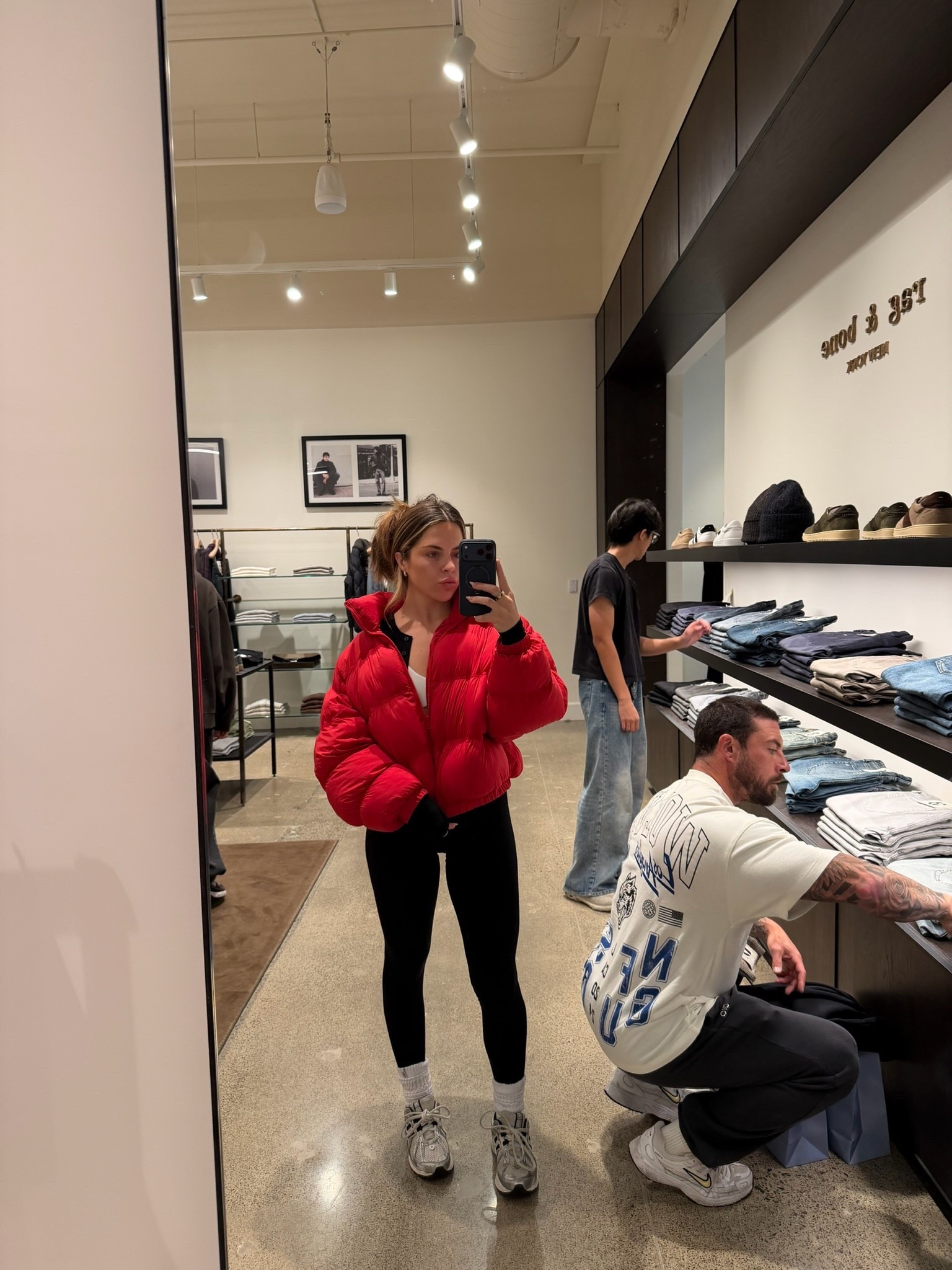 Shopping OOTD! Linked similar red puffer coats ❤️

Use code KKFIT to save on my leggings!