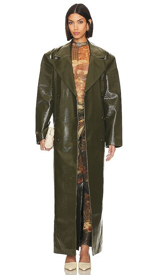 Roxton Coat in Dark Olive | Revolve Clothing (Global)