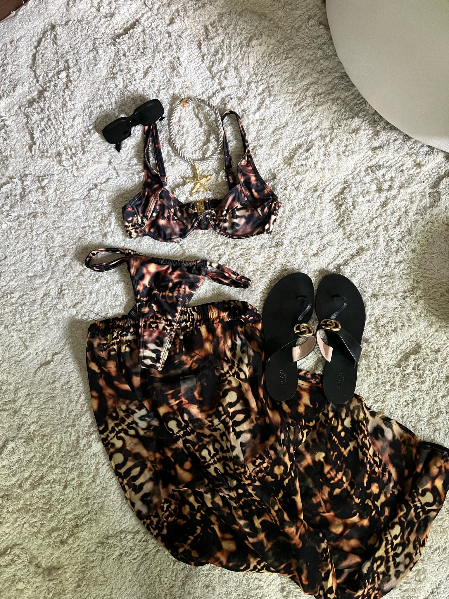 size us 6 in bikini, size medium in skirt