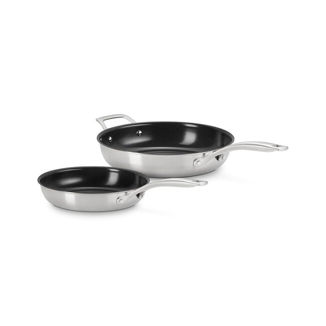 Essential Stainless Steel Non-stick 2-Piece Frying Pan Set | Le Creuset