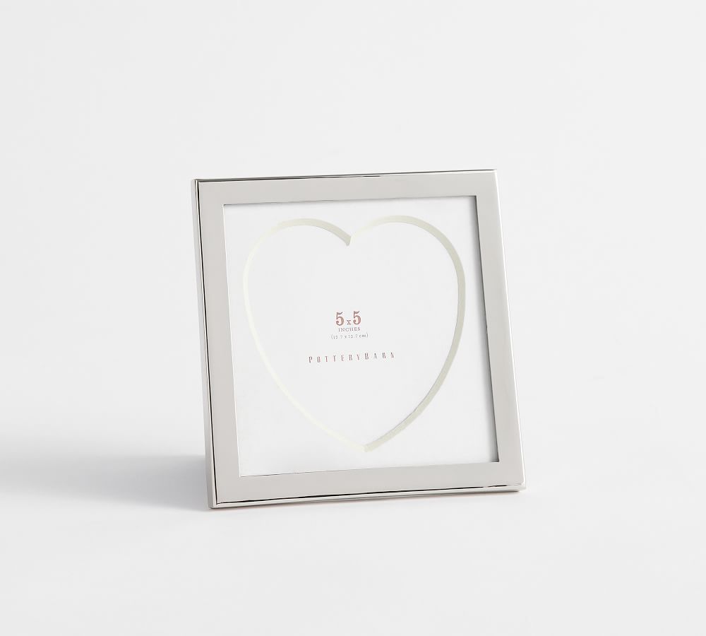 Modern Silver Heart Picture Frame, 5&amp;quot;x5&amp;quot; | Pottery Barn (US)