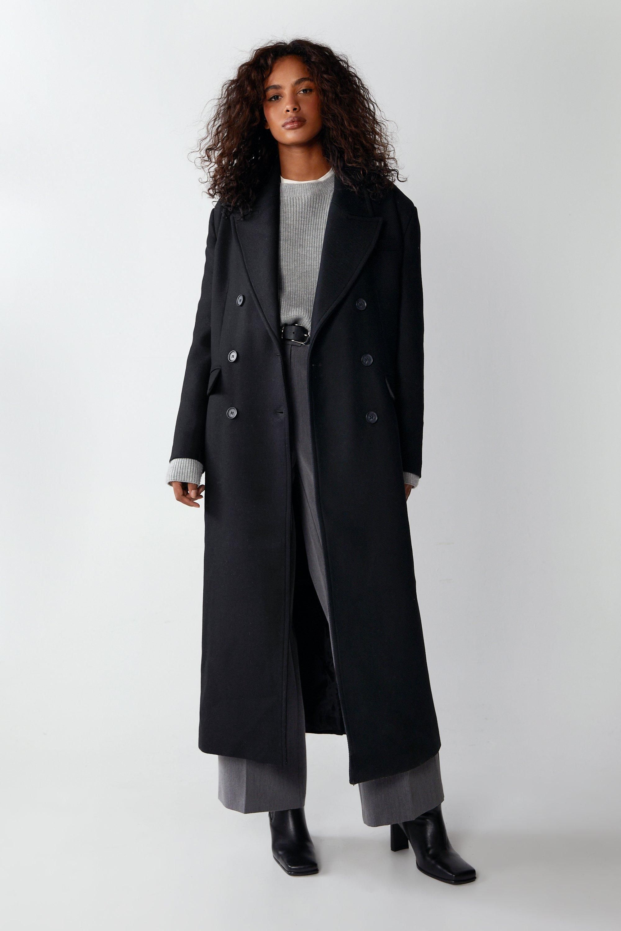 Jackets & Coats | Premium Double Breasted Italian Wool Tailored Coat | Warehouse | Warehouse UK & IE