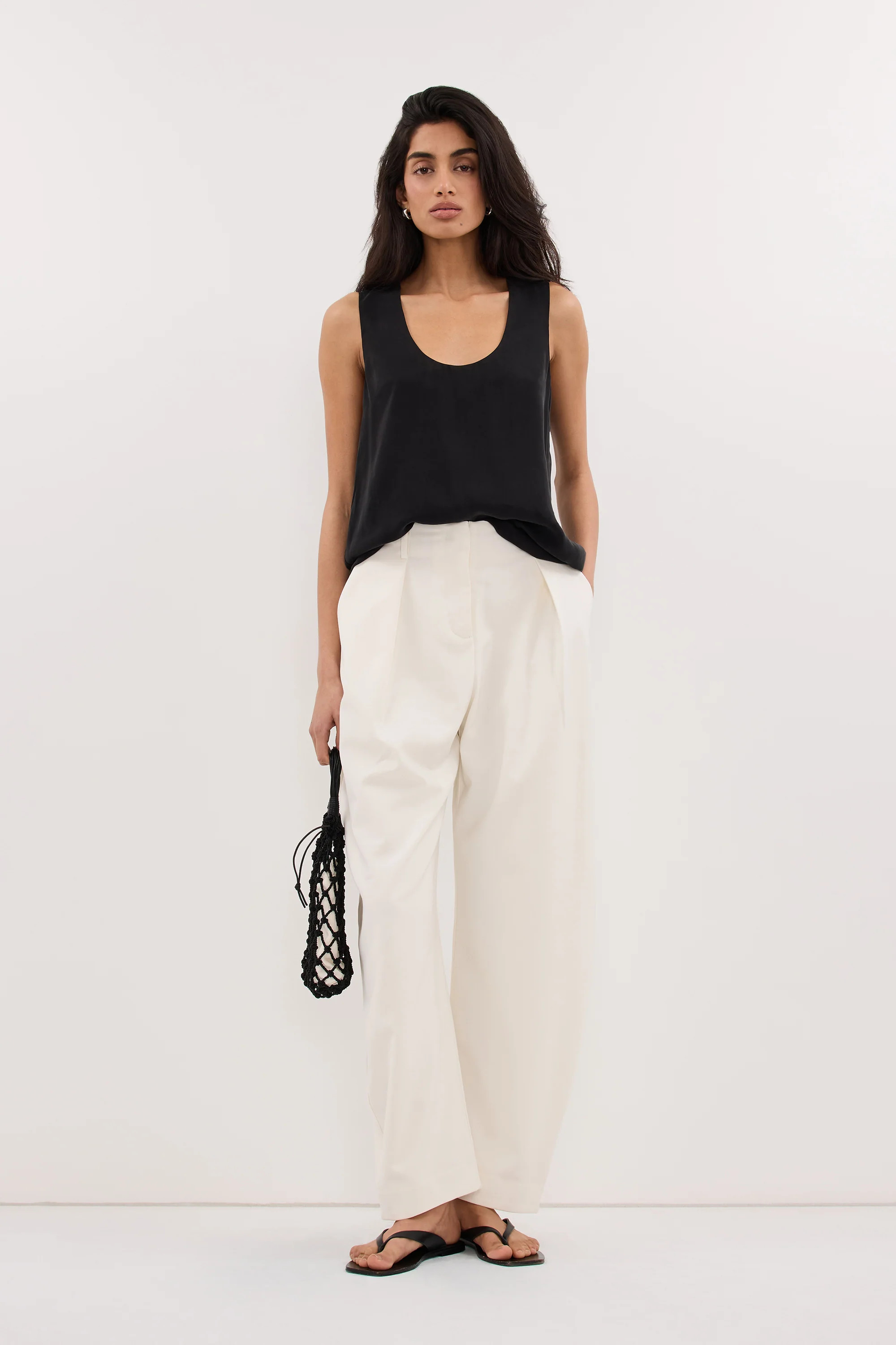 ROMY CREAM BARREL LEG TAILORED PANT | DISSH