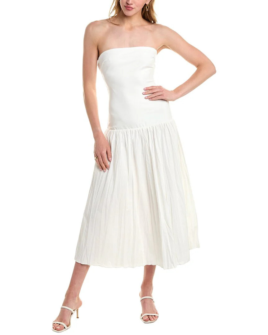 Nicholas Jaxon Drop Waist Broomstick Pleated Midi Dress | Shop Simon