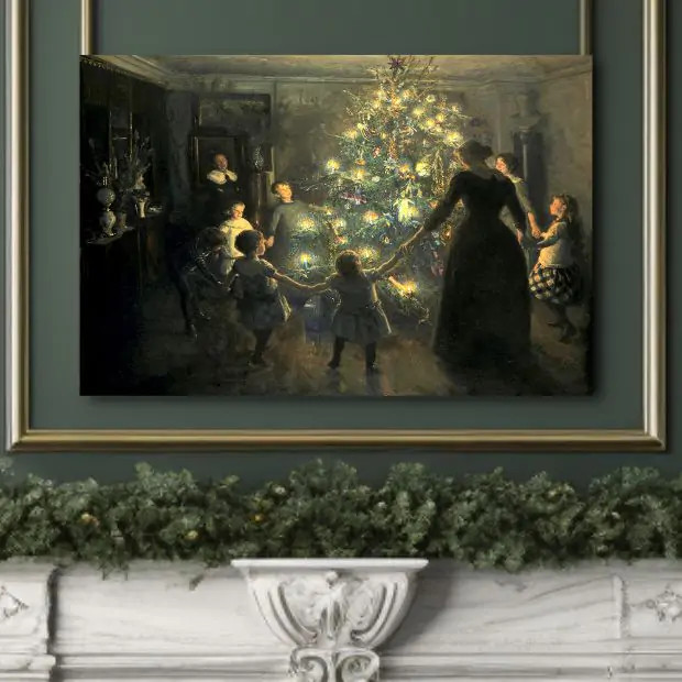 Silent Night Canvas Wall Art | Antique Farm House