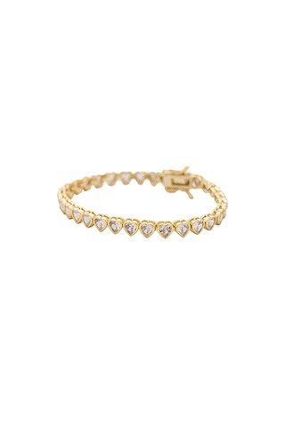 Alexa Leigh Nora Heart Tennis Bracelet in Gold from Revolve.com | Revolve Clothing (Global)