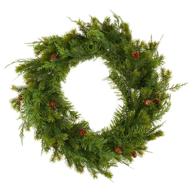 Sonoma Cypress Evergreen Artificial Christmas Wreath, 24 in x 24 in, by Holiday Time | Walmart (US)