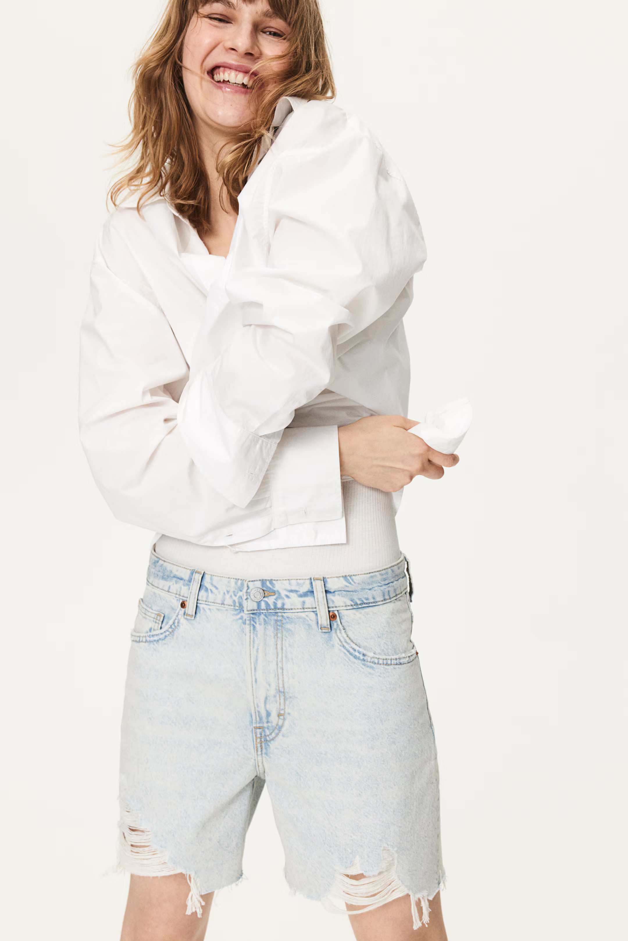 High Bermuda Denim Shorts | H&M (US + CA)