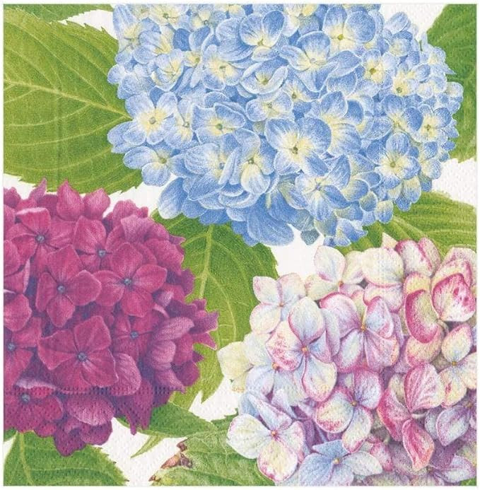 Caspari Hydrangea Garden Paper Luncheon Napkins in Blue - Two Packs of 20 | Amazon (US)