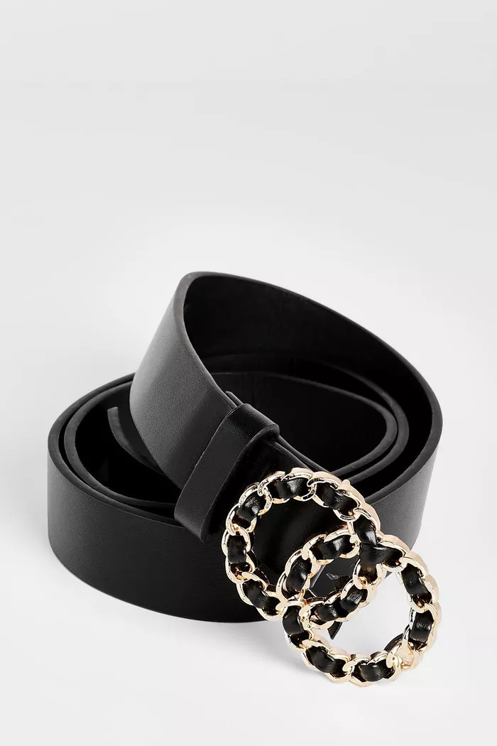 Gold Link Circle Buckle Belt | Boohoo.com (UK & IE)