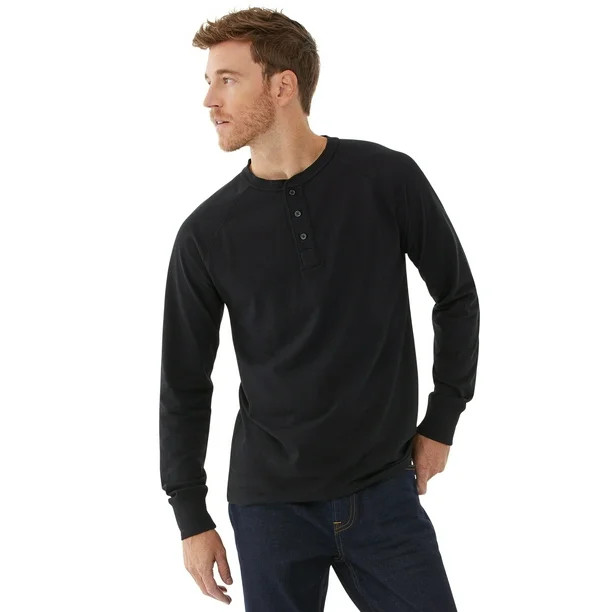 Free Assembly Men's Everyday Long-Sleeve Henley Shirt | Walmart (US)