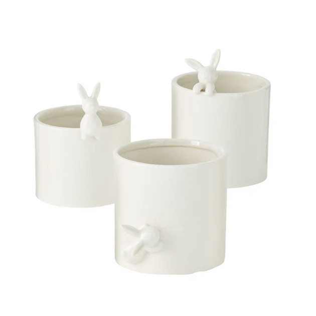 Peeking Bunny Pots - Set of 3 | Cailini Coastal