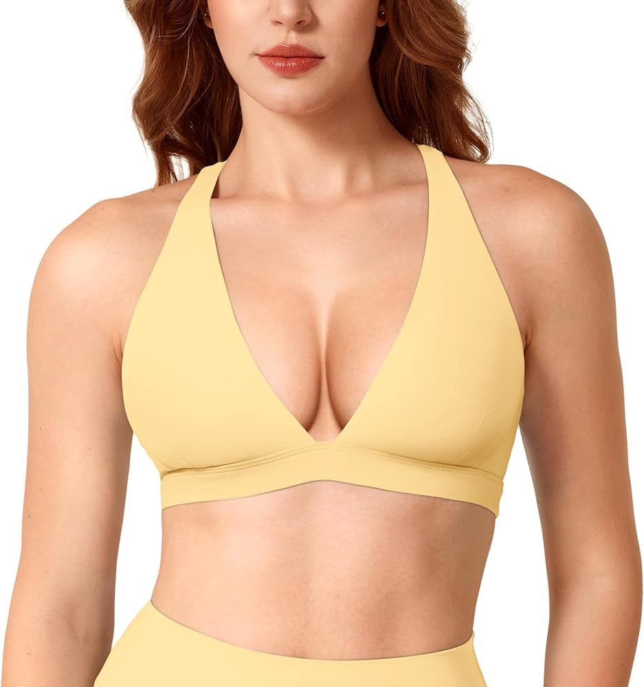 YEOREO CoreFlex Deep V Neck Sports Bras for Women | Amazon (US)