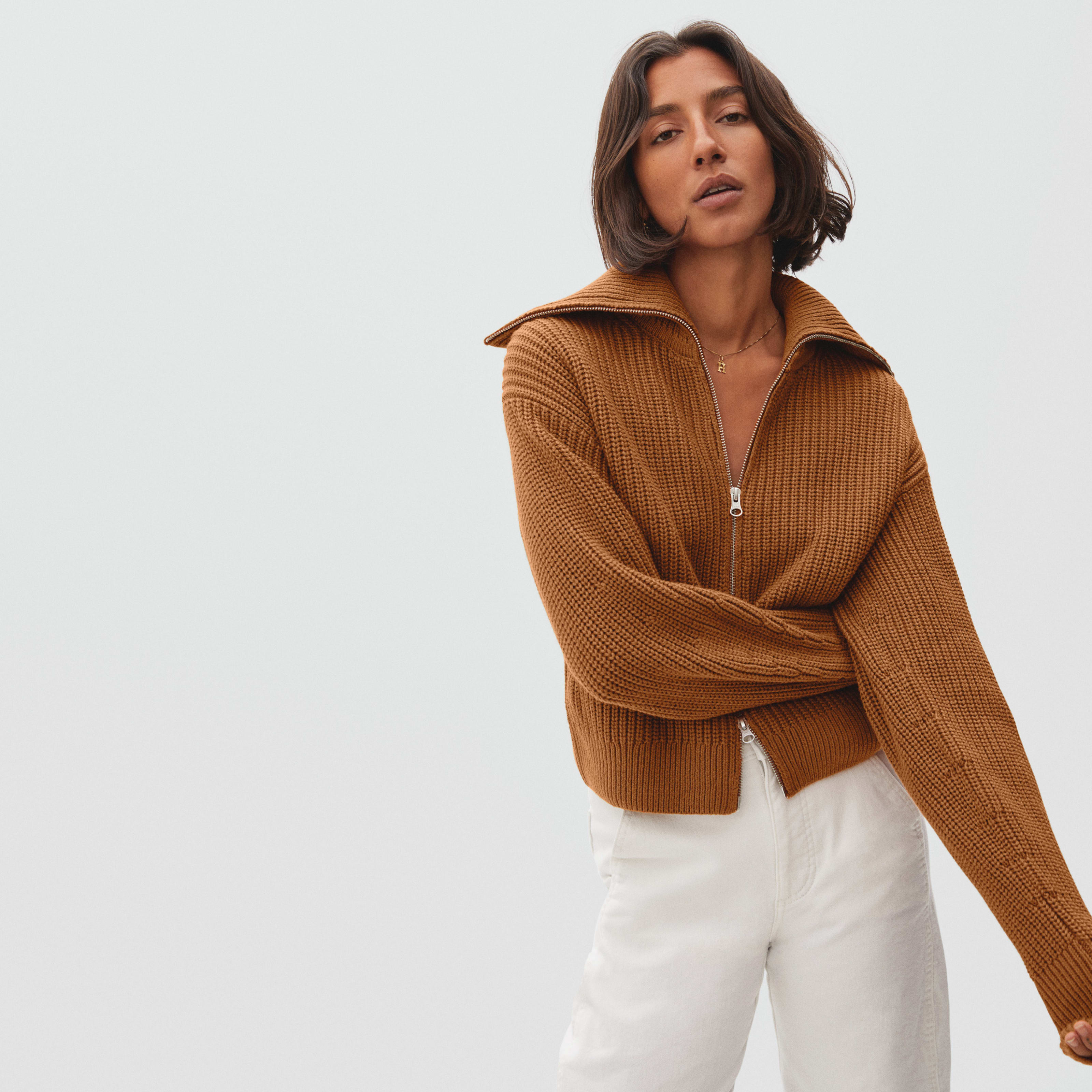 Women's Chunky Cardigan by Everlane in Toasted Almond, Size XXS | Everlane
