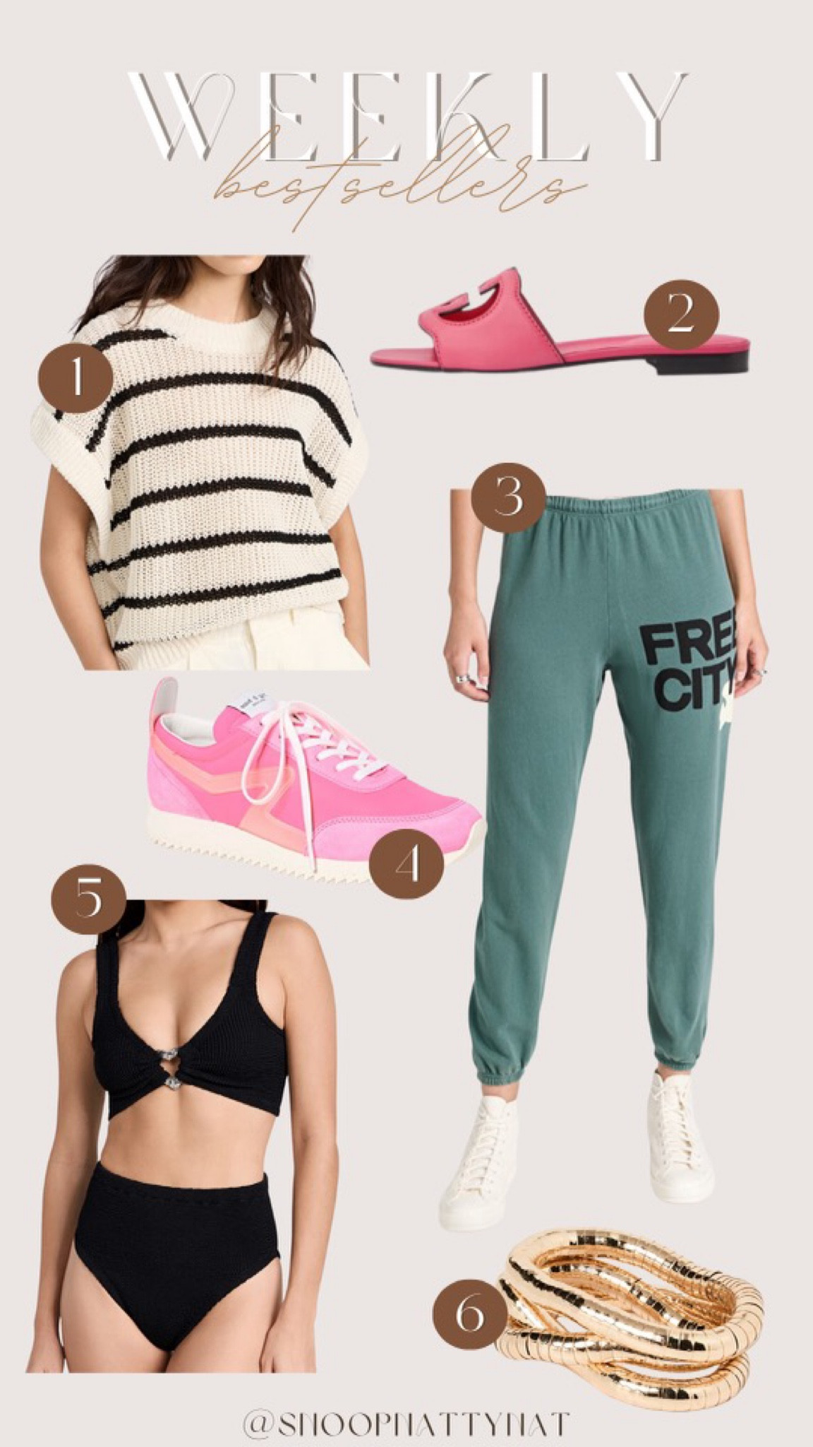 Weekly best sellers - sneakers - summer outfit - bikini - Gucci slide - shoes - gold bracelets 

#LTKSeasonal #LTKstyletip #LTKGiftGuide
