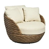 Beautiful Wicker Outdoor Swivel Chair with Bouclé Cushions & Cover by Drew Barrymore, Brown/Porc... | Walmart (US)