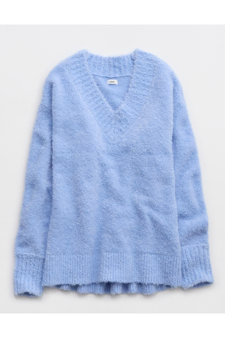 Aerie Teddy Boucle Sweater Women's Ocean Sky L | American Eagle Outfitters (US & CA)