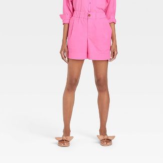 Women&#39;s High-Rise Poplin Shorts - A New Day&#8482; Pink L | Target