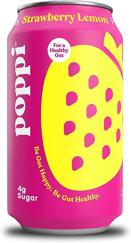 POPPI Sparkling Prebiotic Strawberry Lemon Soda w/ Gut Health & Immunity Benefits, Beverages made... | Amazon (US)