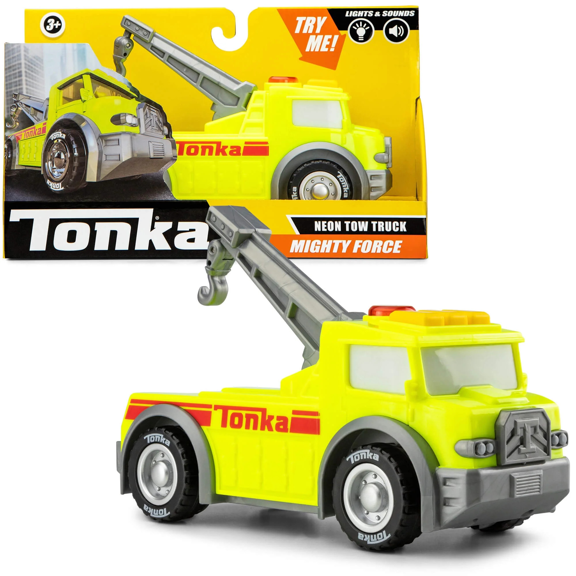 Tonka Mighty Force - Lights & Sounds - Tow Truck (Neon) | Walmart (US)