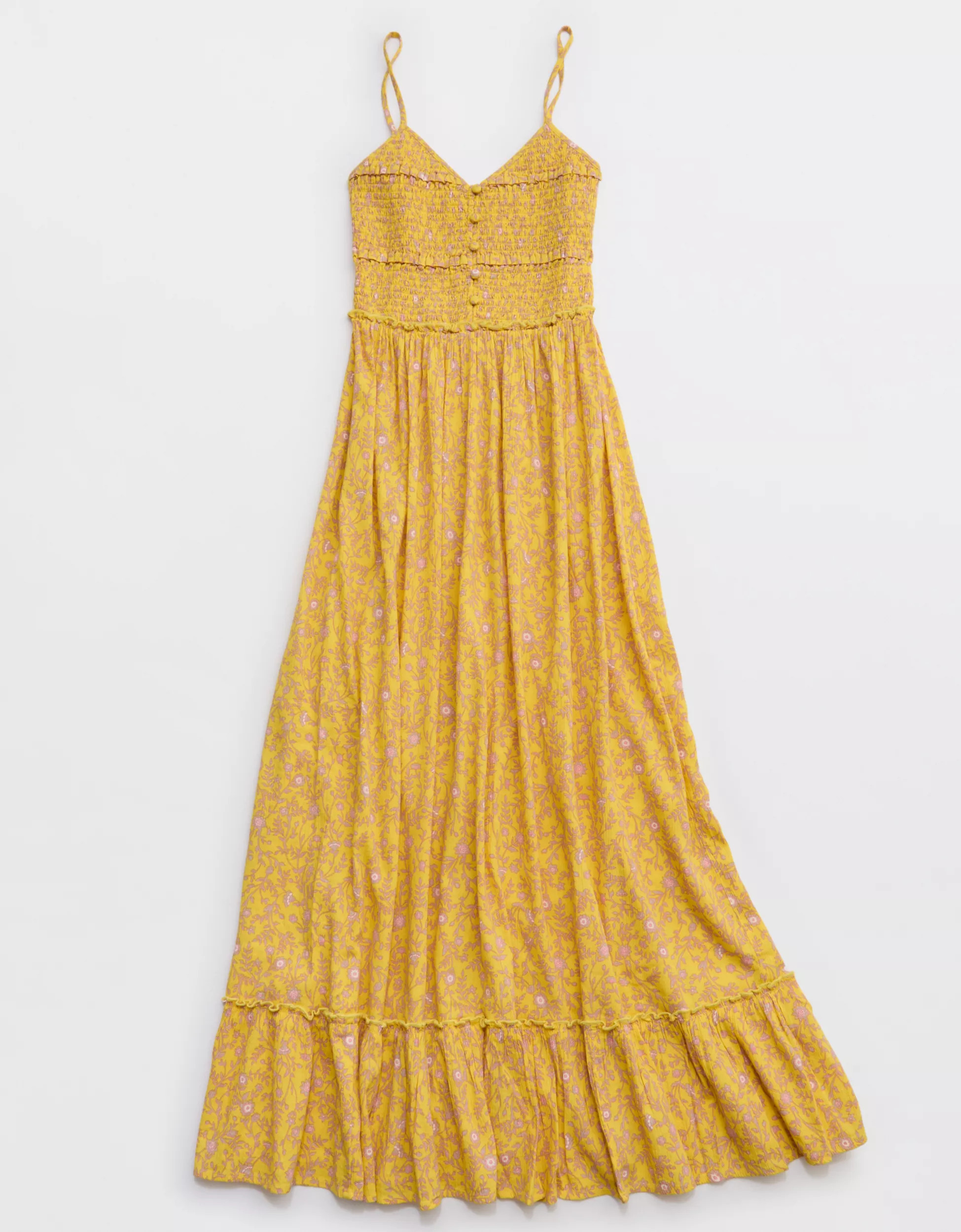 Aerie Button Front Maxi Dress | Aerie