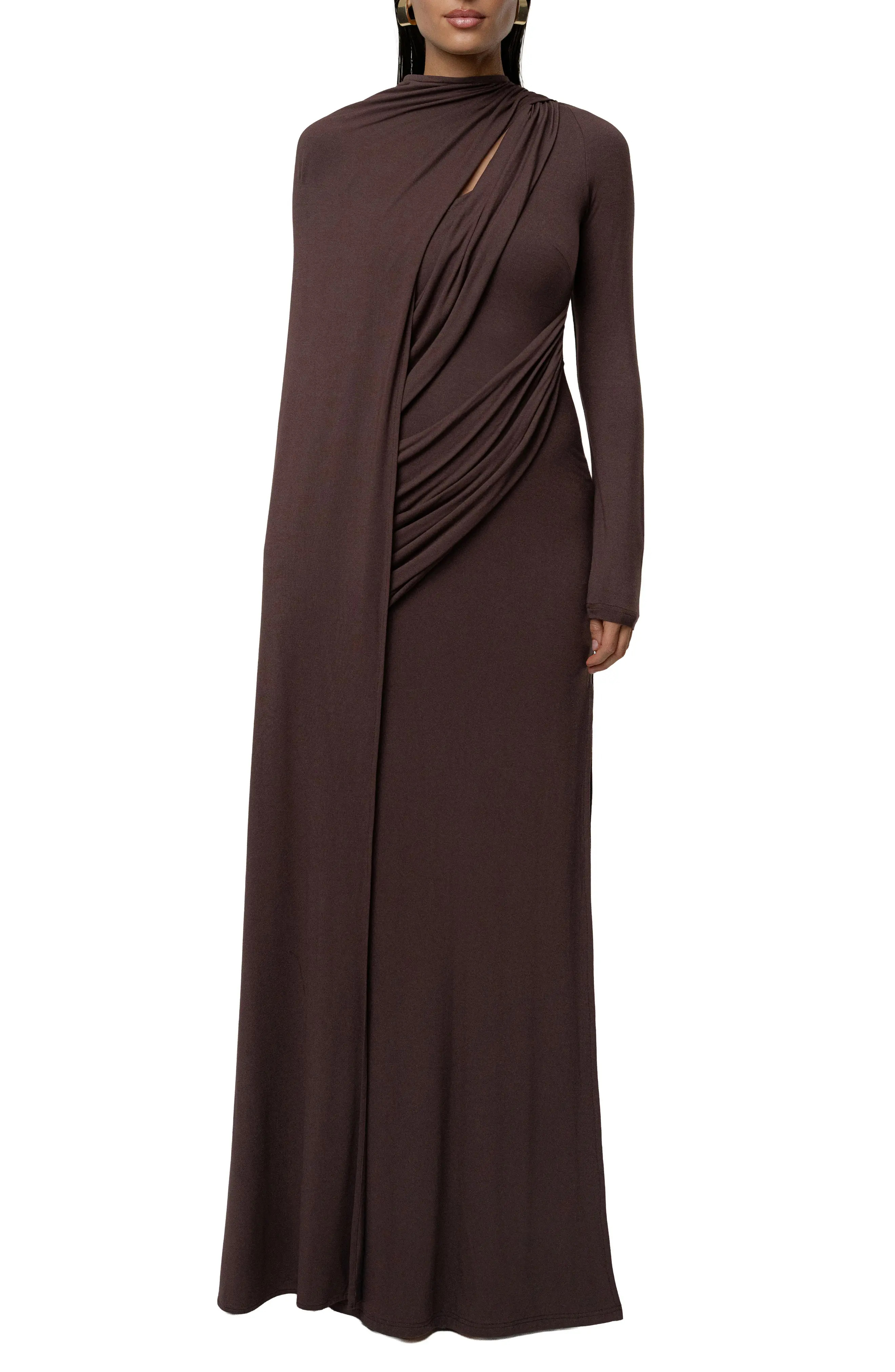 Draped Elegance Long Sleeve Gown (Women) | Nordstrom | Nordstrom