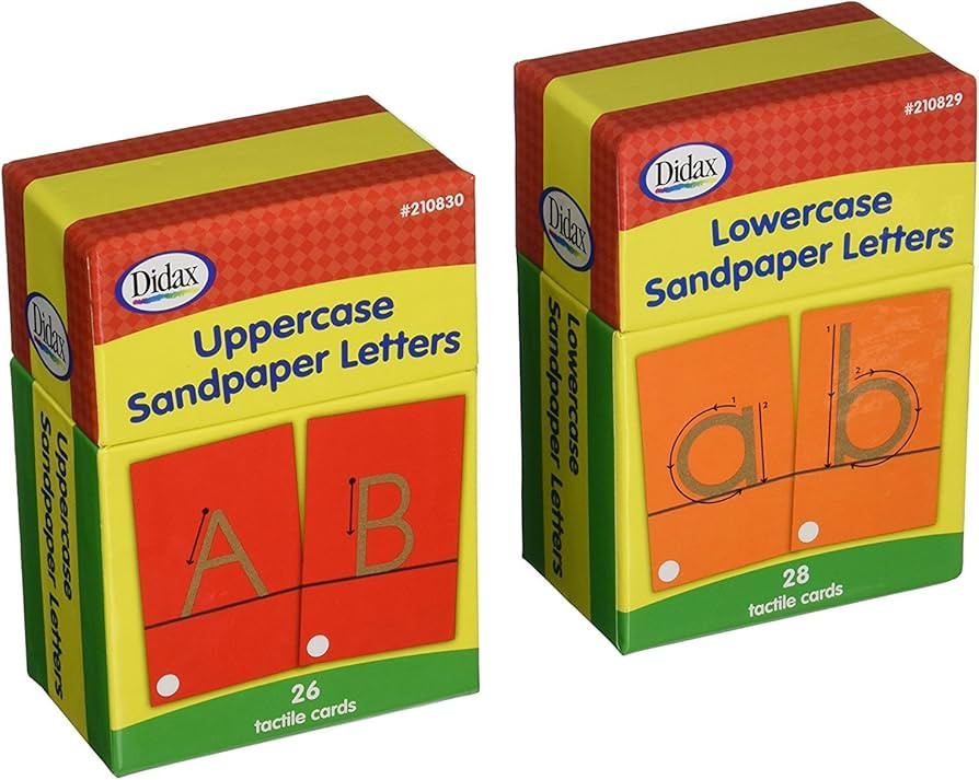 Didax Sandpaper Letters Boxed Set - 54 Tactile Alphabet Cards for Grades Pre-K to 1st - Uppercase... | Amazon (US)
