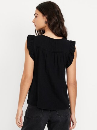 Sleeveless Crinkle Gauze Top | Old Navy (US)