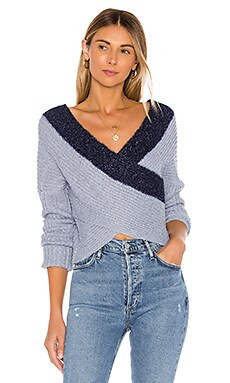 superdown Lanah Wrap Sweater in Blue Multi from Revolve.com | Revolve Clothing (Global)