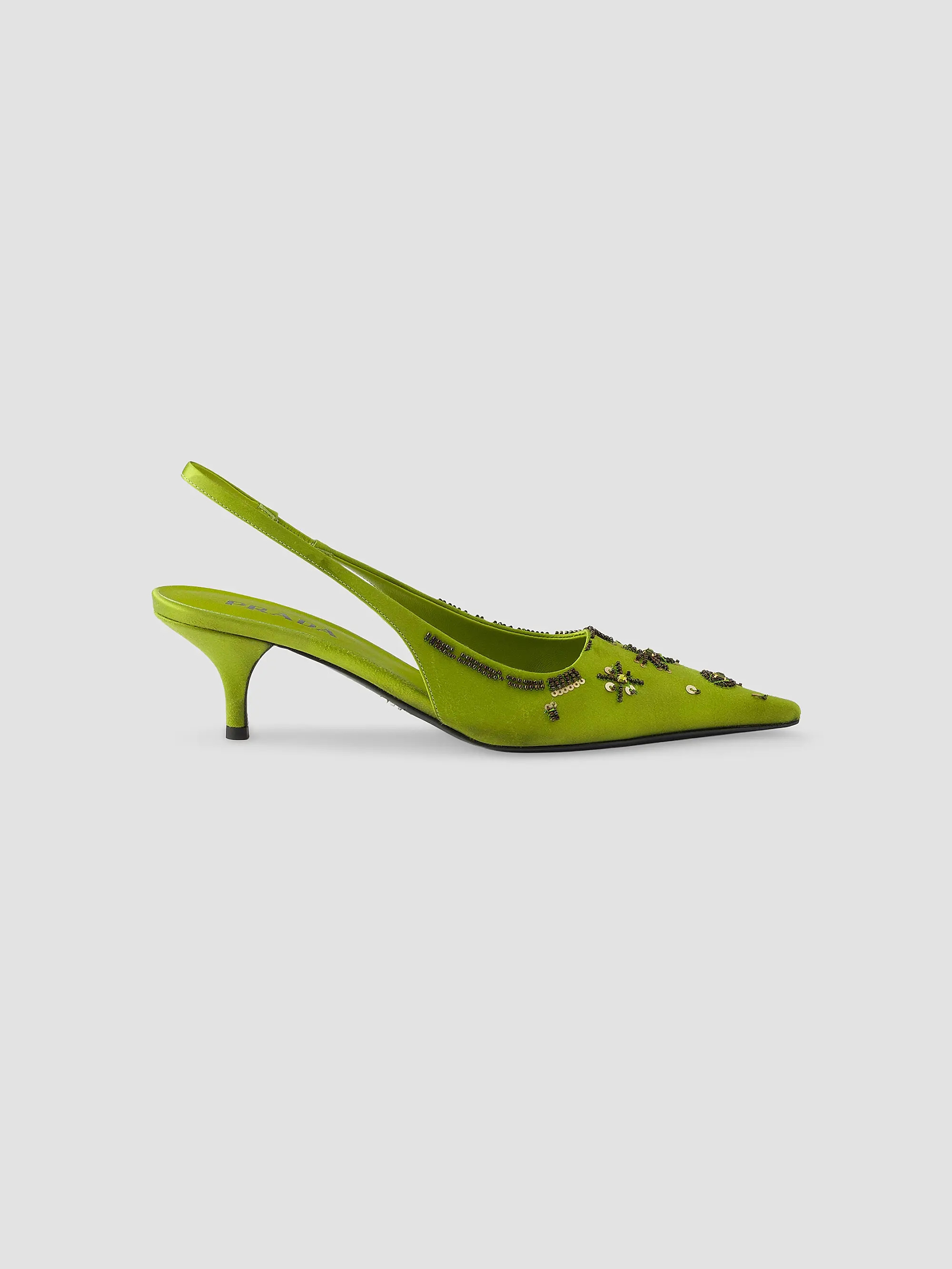 Prada Embroidered Satin Slingback Pumps | Saks Fifth Avenue | Saks Fifth Avenue