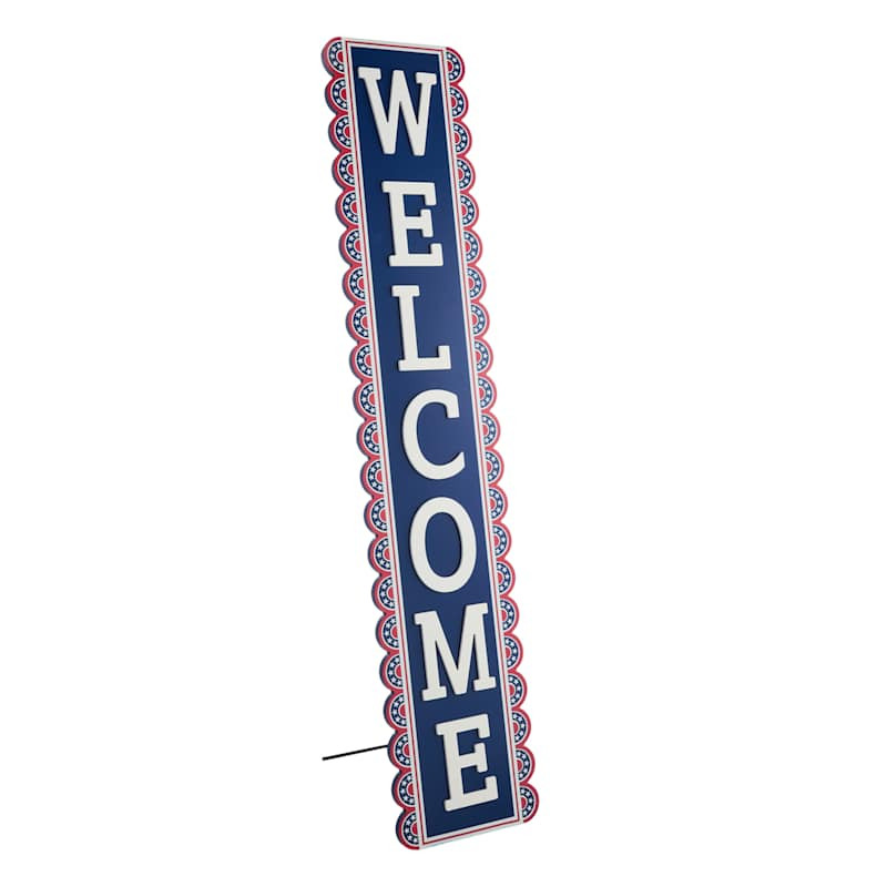 47.7IN WELCOME BUNTING FLAG LEANER | At Home