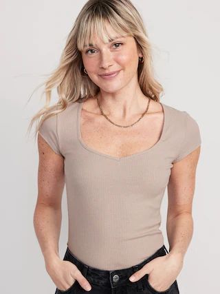 Sweetheart Rib-Knit T-Shirt for Women | Old Navy (US)
