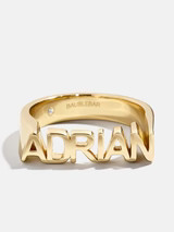 18K Gold Custom Fineline Nameplate Ring - Gold | BaubleBar (US)