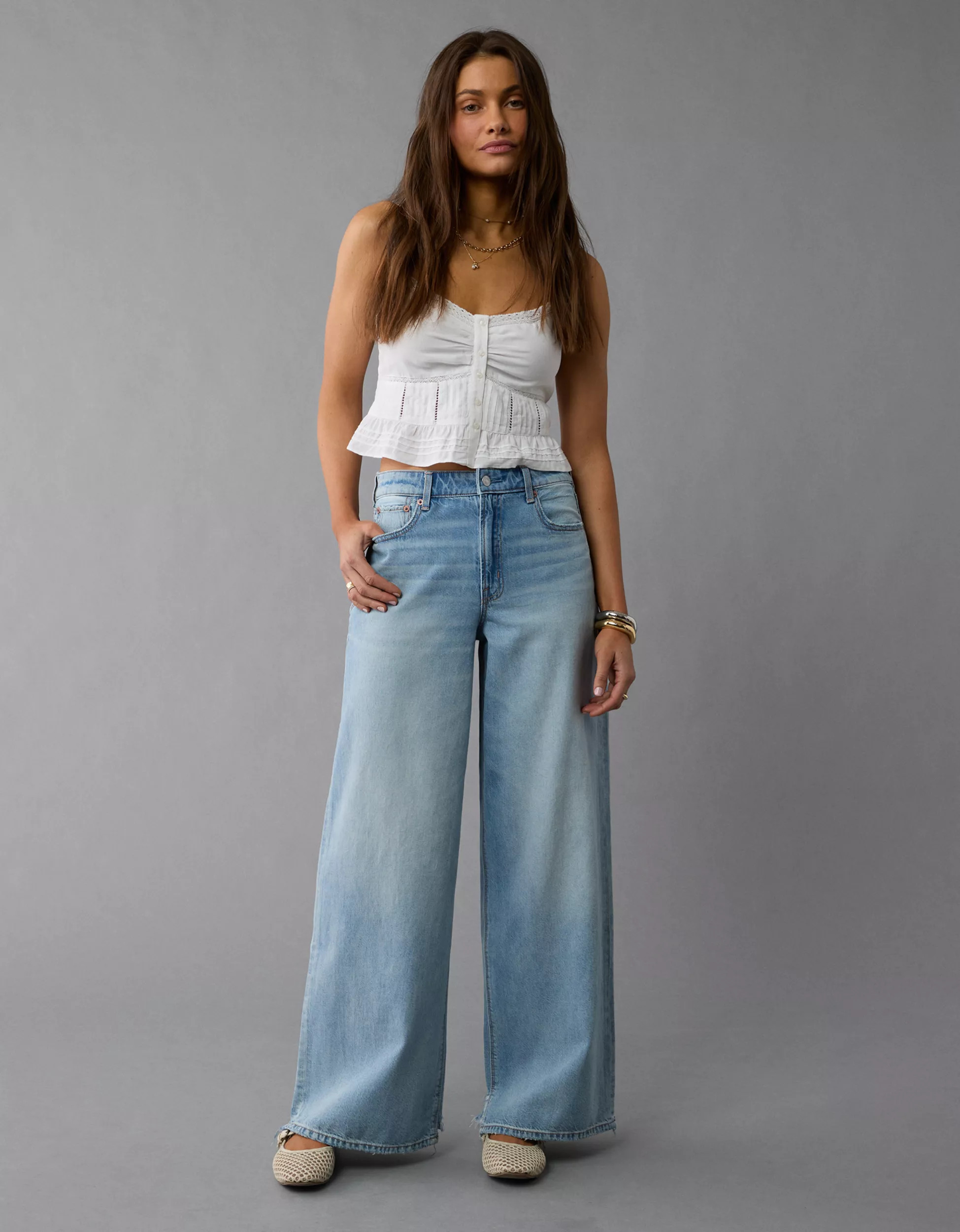 AE Strigid Super High-Waisted Ultra Wide-Leg Jean | American Eagle Outfitters (US & CA)