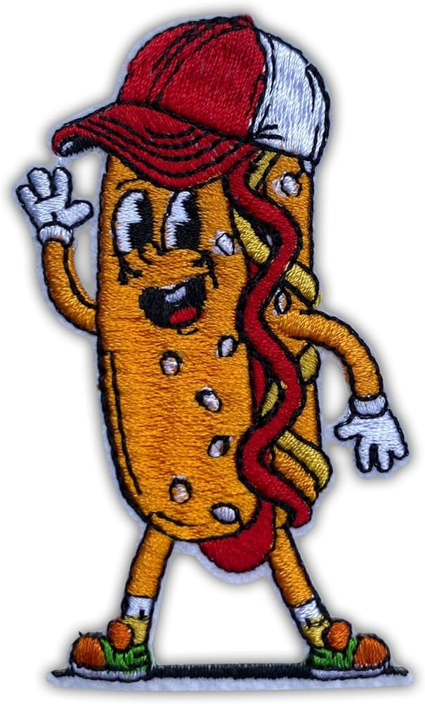Hotdogs Baesball Patch, Size 3 Inches Iron On Cute Baseball Embroidery Patches for Hats Clothes B... | Amazon (US)