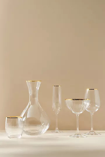 Waterfall Coupe Glasses, Set of 4 | Anthropologie (US)