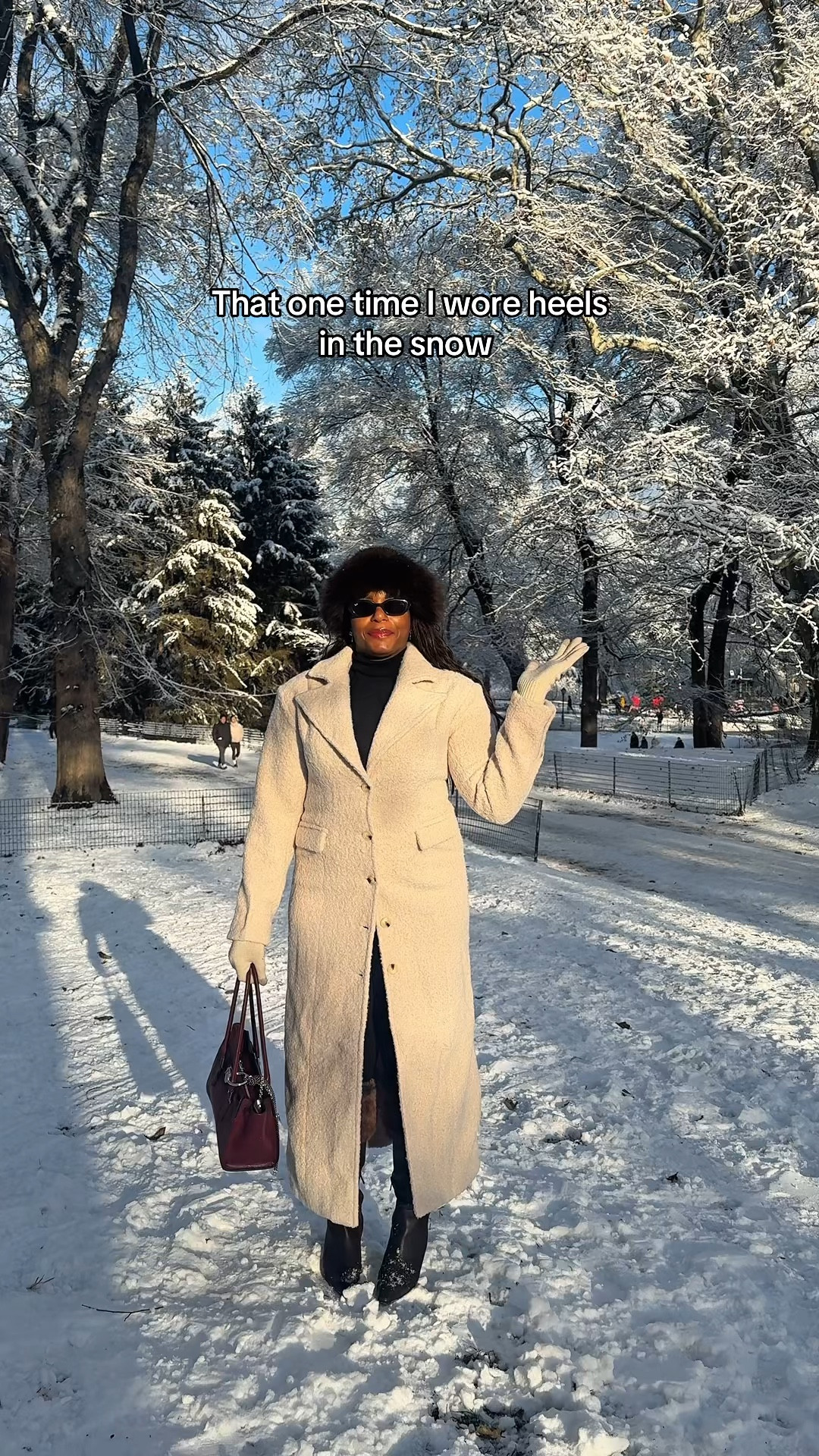 Wearing heels in the snow but at least they’re cute! Stay cozy with these faux fur winter accessories - fur trim leather boots and faux fur bucket hat along with a warm cream coat. Linking these winter accessories below! … 

#LTKHoliday #LTKootd #LTKSeasonal