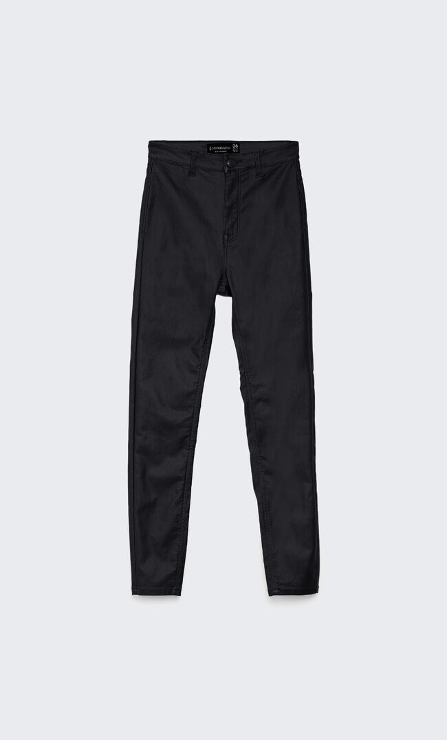 Super high waist coated trousers | Stradivarius (UK)