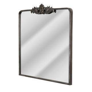 38 in. W x 30 in. H Vintage Antique Bronze Ornate Metal Framed Accent Wall Mirror | The Home Depot