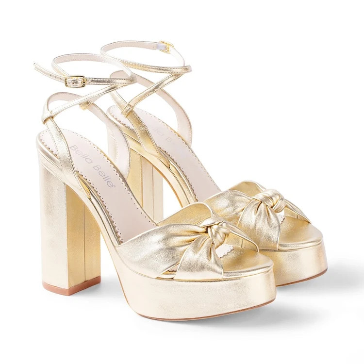 Serafina Gold Platform Sandals | Bella Belle Shoes